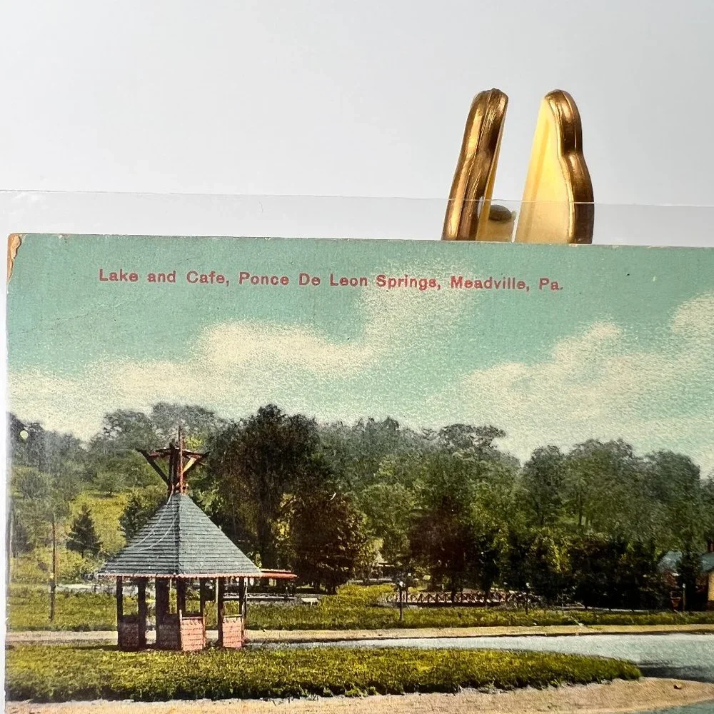 Vintage Postcard Lake Cafe Ponce De Leon Springs Meadville PA Pennsylvania 1909